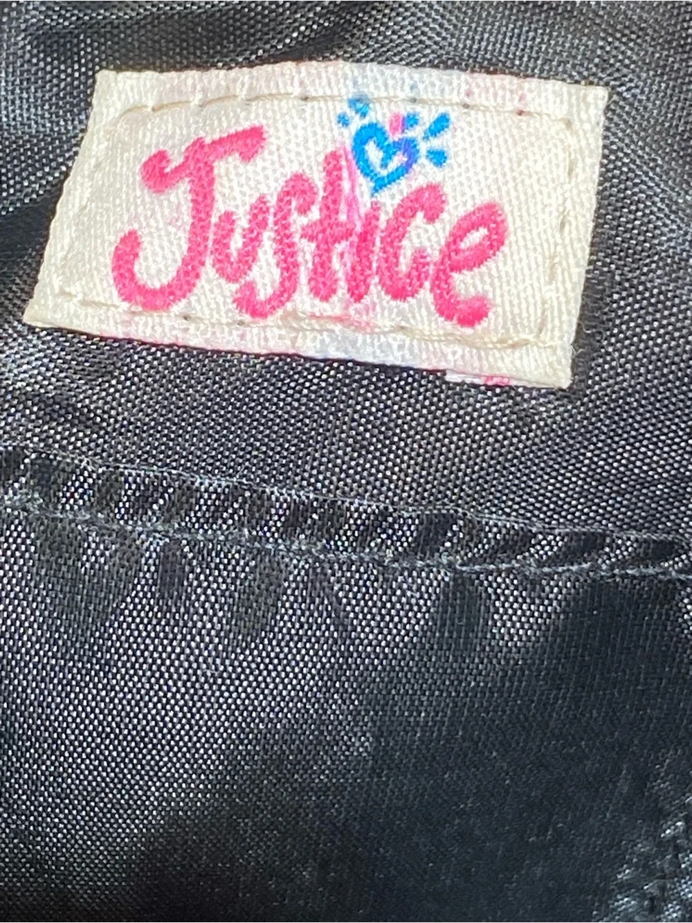 Justice Multicolor Logo Hobo Bag - Black with Pink Strap